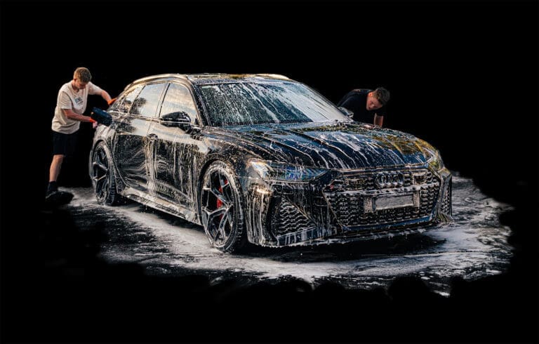 Audi being cleaned by Race-Ready Detailing